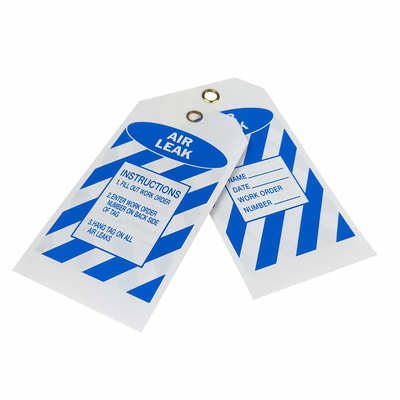 Custom Plastic Tag White Rectangle PVC Safety Tag