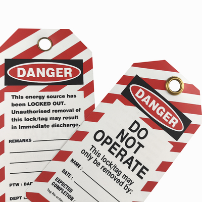 Custom Plastic Tag White Rectangle PVC Safety Tag
