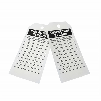 Custom Plastic Tag White Rectangle PVC Safety Tag