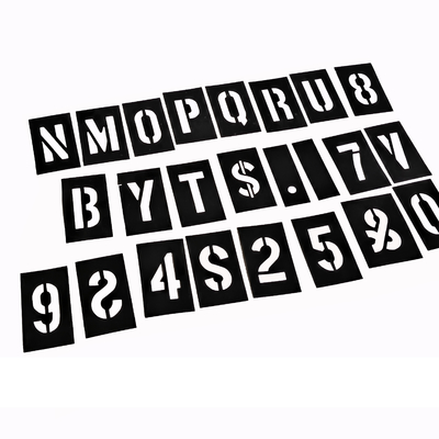 PVC Stencil Black PVC Number and Letter Stencil