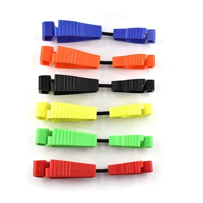 Plastic Glove Clips Multi-Color Custom Logo Safety Interlock Clips for Labor Work