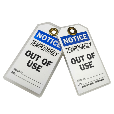 Plastic Tag Out Of Use Tag White Rectangle Polyester Safety Tag