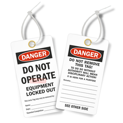 Danger Safety Tag Plastic Tag Polyester Rectangle Waterproof Plastic Warning Tag