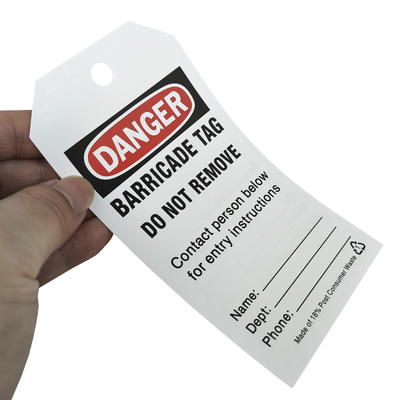 Danger Safety Tag Plastic Tag Polyester Rectangle Waterproof Plastic Warning Tag