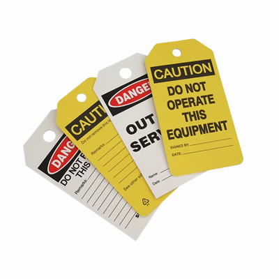 Danger Safety Tag Plastic Tag Polyester Rectangle Waterproof Plastic Warning Tag