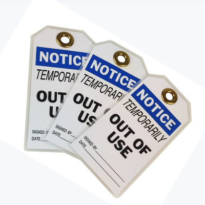 Danger Safety Tag Plastic Tag Polyester Rectangle Waterproof Plastic Warning Tag