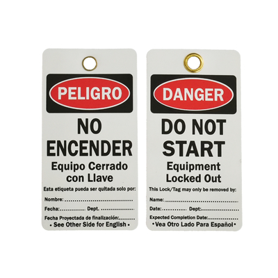 Plastic  Tag PVC Waterproof Rectangle Danger Tag for Industry field