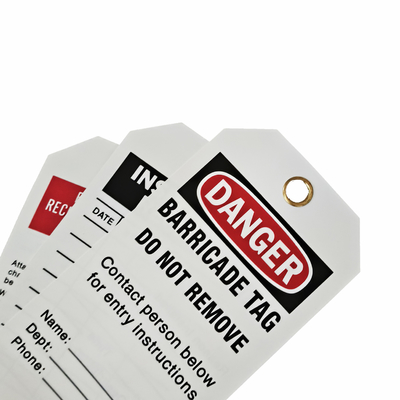 Plastic  Tag PVC Waterproof Rectangle Danger Tag for Industry field