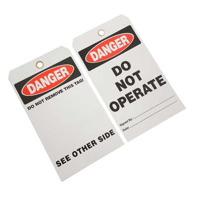 Plastic  Tag PVC Waterproof Rectangle Danger Tag for Industry field