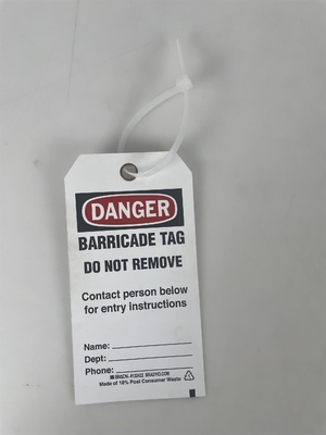 Plastic Tag Danger Barricade Tag Durable PVC for Safety Sign Tag