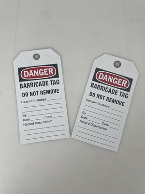 Plastic Tag Danger Barricade Tag Durable PVC for Safety Sign Tag