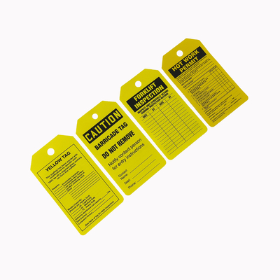 Customizable Plastic  Waterproof Safety Tags for Outdoors Use