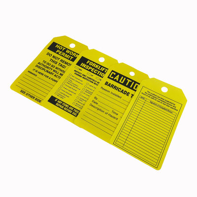 Customizable Plastic  Waterproof Safety Tags for Outdoors Use