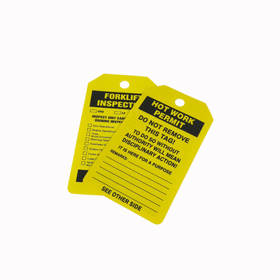 Customizable Plastic  Waterproof Safety Tags for Outdoors Use