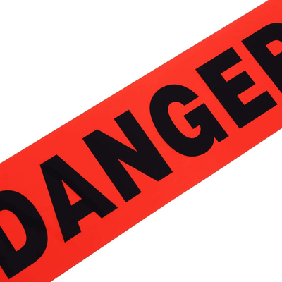 Custom Printed Barricade PE Warning Tape Non Adhesive Red Roll  Plastic Barricer Tape