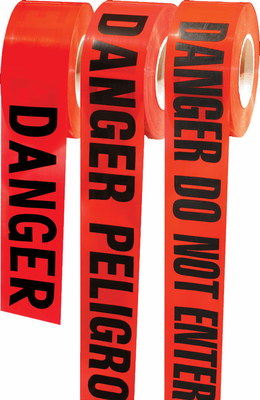 Custom Printed Barricade PE Warning Tape Non Adhesive Red Roll  Plastic Barricer Tape