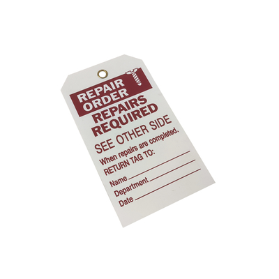 Custom Plastic Tag PVC Waterproof Lockout Tag Mounting Hole Size 1cm