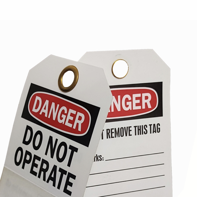 Custom Plastic Tag PVC Waterproof Lockout Tag Mounting Hole Size 1cm
