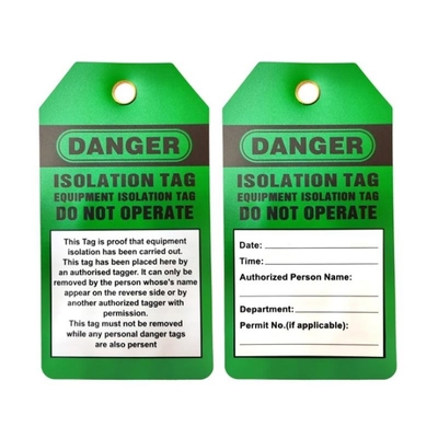 Custom Plastic Safety Tag Waterproof PVC Rectangle Lockout Tag