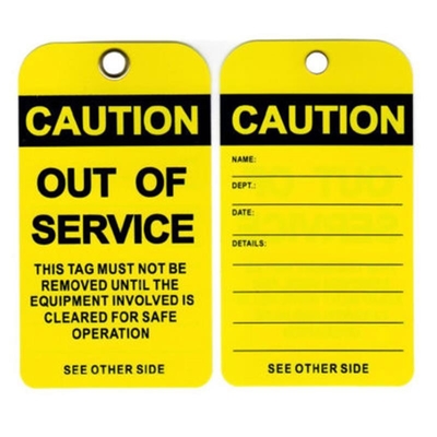 Custom PVC Warning Tag Plastic Waterproof Safety Warning Tag