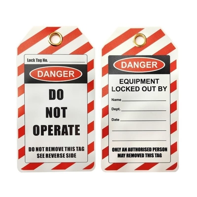 Custom PVC Warning Tag Plastic Waterproof Safety Warning Tag