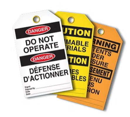 Plastic Safety Tag Polyester Rectangle Double Side Printed Safety Tag