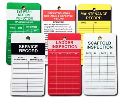 Custom Safety Inspection Tag Label Polyester Waterproof Double Side Printing Plastic Tag