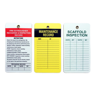Custom Safety Inspection Tag Label Polyester Waterproof Double Side Printing Plastic Tag
