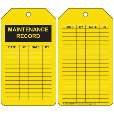 Custom Safety Inspection Tag Label Polyester Waterproof Double Side Printing Plastic Tag