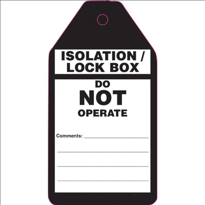 Isolation Tag PVC Waterproof Durable Lockout Tag