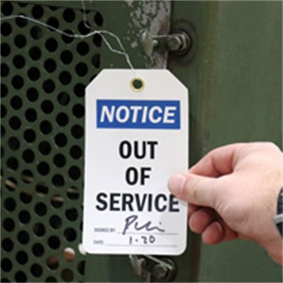 Plastic Tag Notice Out Of Service Tag Polyester Water Resistant Safety Tag