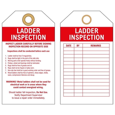Inspection Tag Vinyl Waterproof Durable Plastic Safety Tag