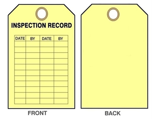 Inspection Tag Vinyl Waterproof Durable Plastic Safety Tag