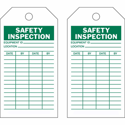 Inspection Tag Vinyl Waterproof Durable Plastic Safety Tag