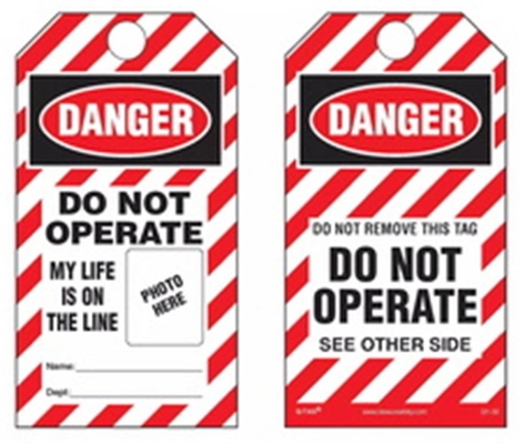 Rectangle Plastic Tag Polyester Double Sided Plastic Safety Tag