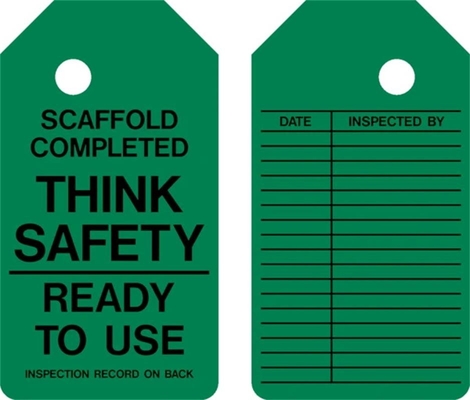 Plastic Safety Tag Polyester Waterproof Durable Lockout  Scaffolding Tag