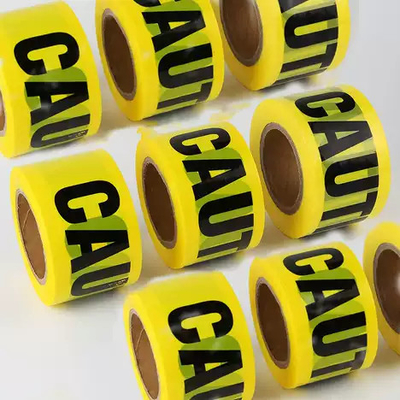 Plastic Barrier Tape  Custom Printed Logo Yellow Caution Tape PE Waterproof Non-Adhesive Tape  for Warning