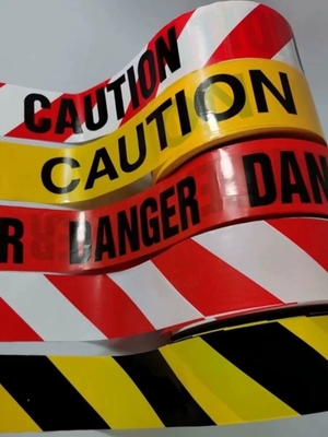 Plastic Barrier Tape  Custom Printed Logo Yellow Caution Tape PE Waterproof Non-Adhesive Tape  for Warning