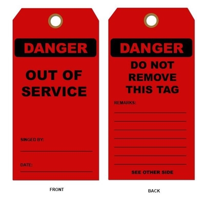 Out of Service Tag Polyester Waterproof Plastic Tag Customized Thickness