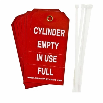 Cylinder Tag Polyester Waterproof Safety Tag With Cable Tie Fastener