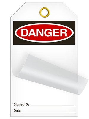 Self Laminated Danger Tag Write-on PVC Durable Waterproof Writable Plastic Tag