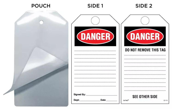 Self Laminated Danger Tag Write-on PVC Durable Waterproof Writable Plastic Tag