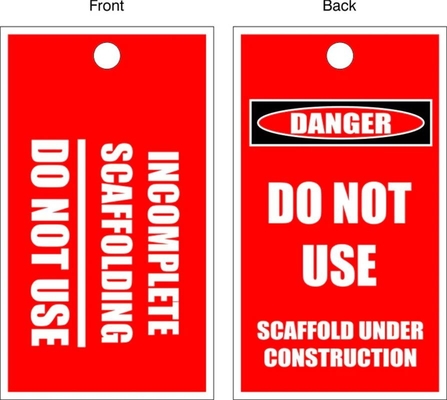 Danger Safety Tag Double Side Printing Polyester Die Cutting Lockout Tag
