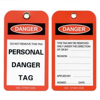 Plastic Danger Tag Waterproof  Rectangle Writable Plastic Tag