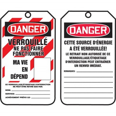 Plastic Danger Tag Waterproof  Rectangle Writable Plastic Tag