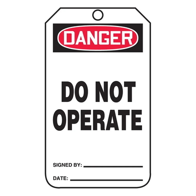 Plastic Danger Tag Waterproof  Rectangle Writable Plastic Tag