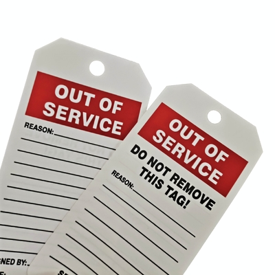 Plastic Tag Vinyl Rectangle Waterproof Durable Indoor Outdoor Safety Tag