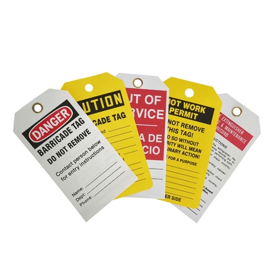 Plastic Tag Vinyl Rectangle Waterproof Durable Indoor Outdoor Safety Tag