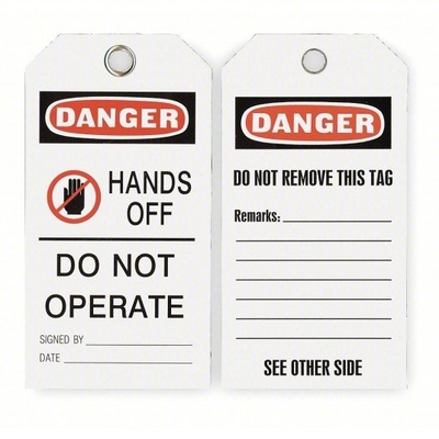 Safety Danger Tag Polyester Rectangle Waterproof Lockout Plastc Tag