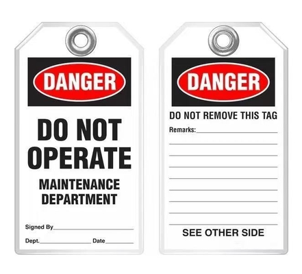 Danger Tag PVC Waterproof Double Side Printed Durable Plastic Tag for Warning